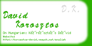 david korosztos business card
